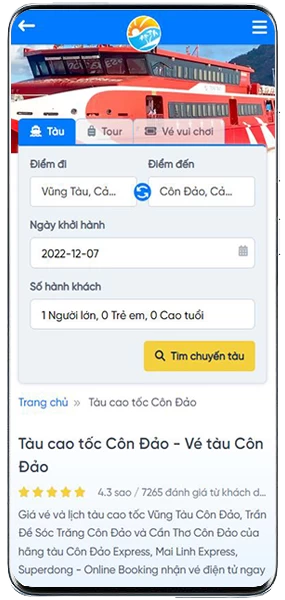 Hướng dẫn đặt Vé tàu Cần Giờ