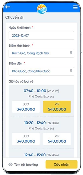 Hướng dẫn đặt Vé tàu Cần Giờ