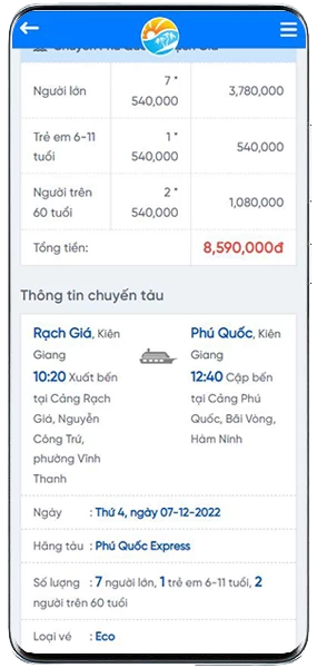 Hướng dẫn đặt Vé tàu Cần Giờ