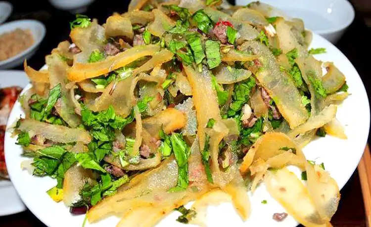 món ngon hà giang nộm da trâu