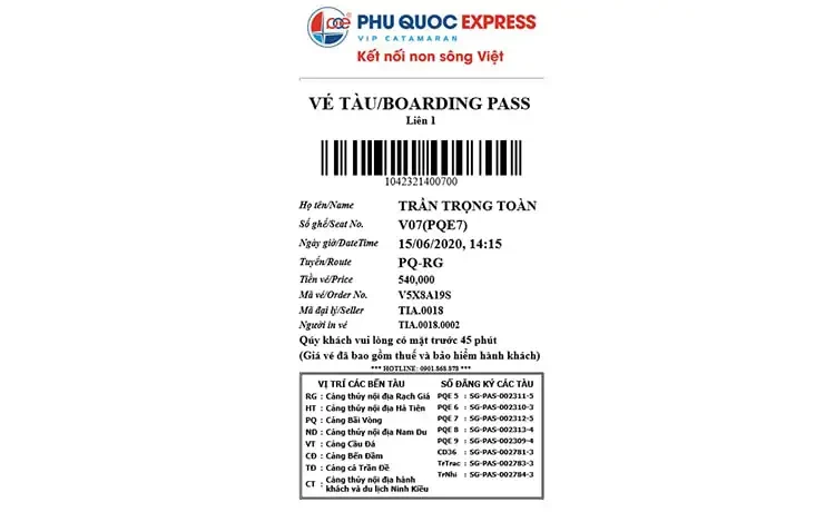 vé điện tử tàu đi Cần Giờ